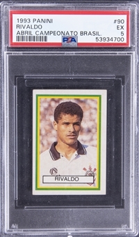 1993 Panini Abril Campeonato Brasil #90 Rivaldo Rookie Card - PSA EX 5 (Only 4 Graded Higher)